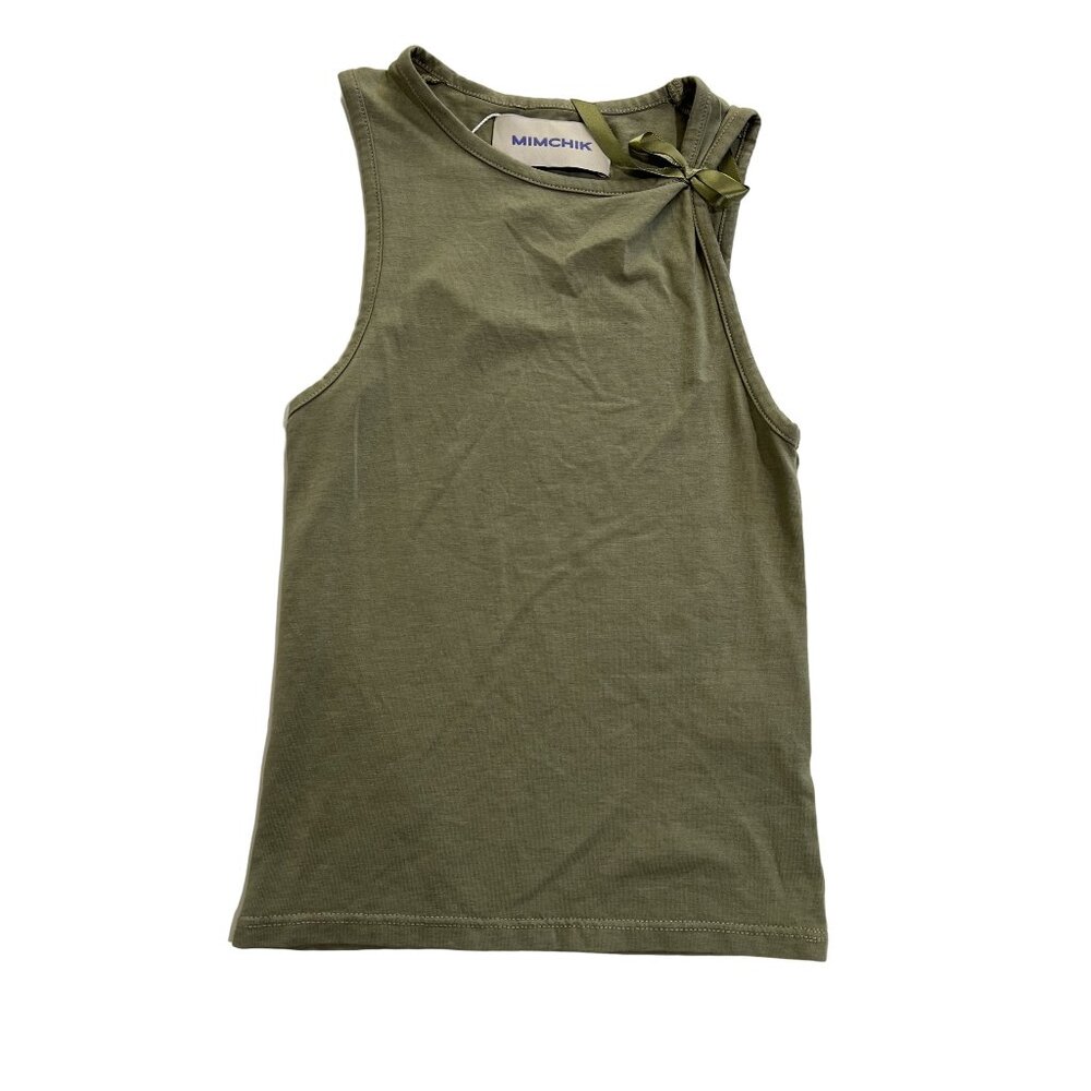 MIMCHIK Bow Tank Top in Sage